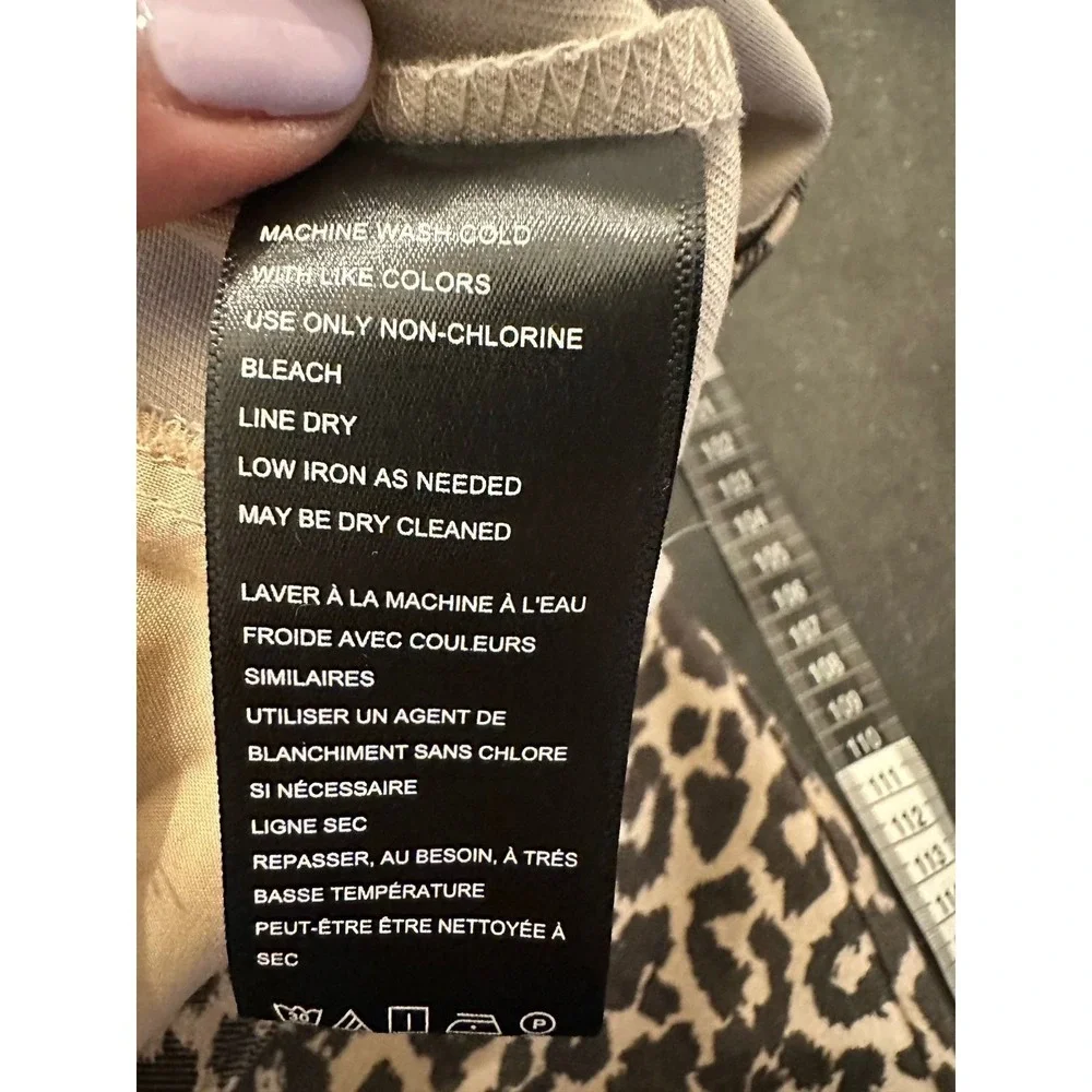 Free People Leopard‎ Print Slim Trousers Tan Brown Animal OB2106024 Womens 4